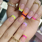 Press-On Nails Gradient Ombre Floral Long-Lasting