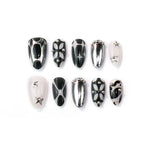 Press-On Nails Graphic Black & White Reusable
