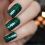 Press-On Nails Green Glitter Peel & Stick 24-Piece