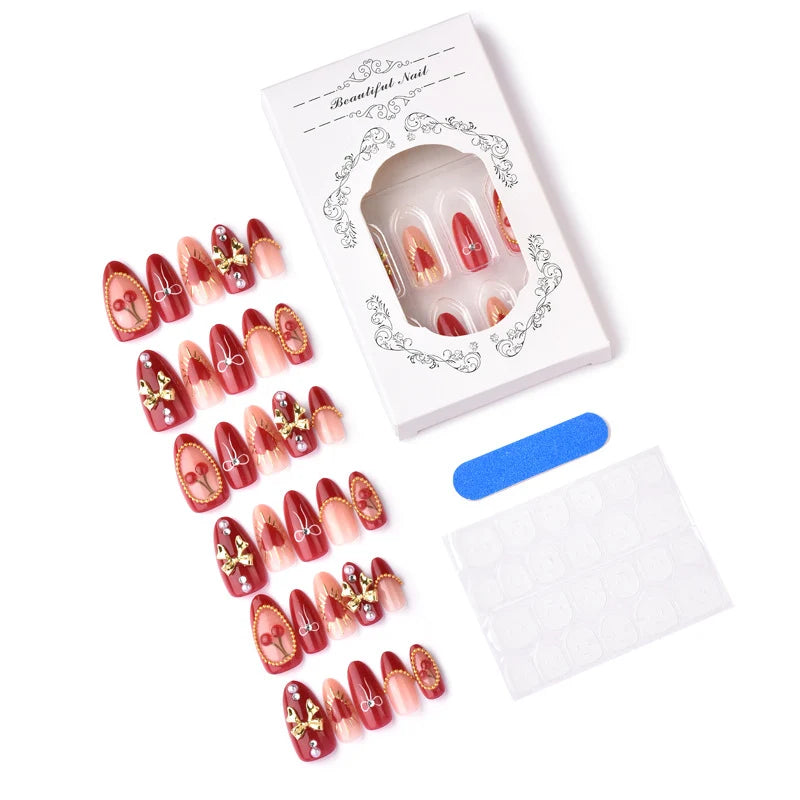 Press-On Nails Hand-Decorated Reusable Salon-Quality