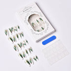 Press-On Nails Hand-Painted Botanical Reusable & No Glue
