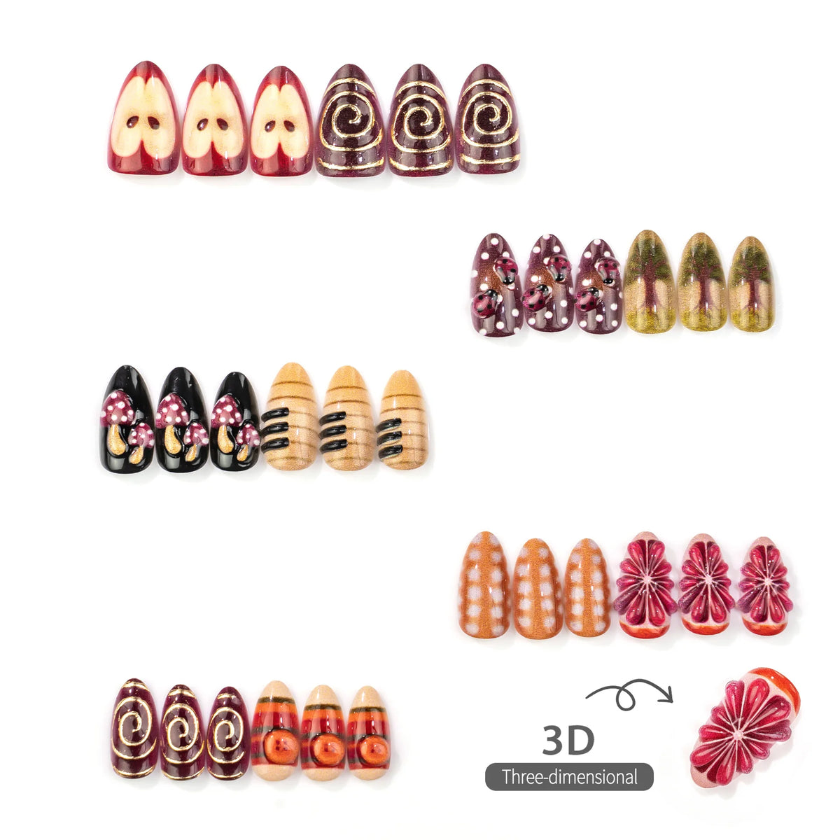 Press-On Nails Hand-Painted Easy Application & Comfortable Fit