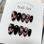Press-On Nails Hand-Painted Floral Easy Application & Comfortable Fit