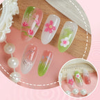 Press-On Nails Hand-Painted Floral Easy Application & Comfortable Fit