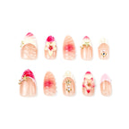 Press-On Nails Hand-Painted Floral Peel & Stick