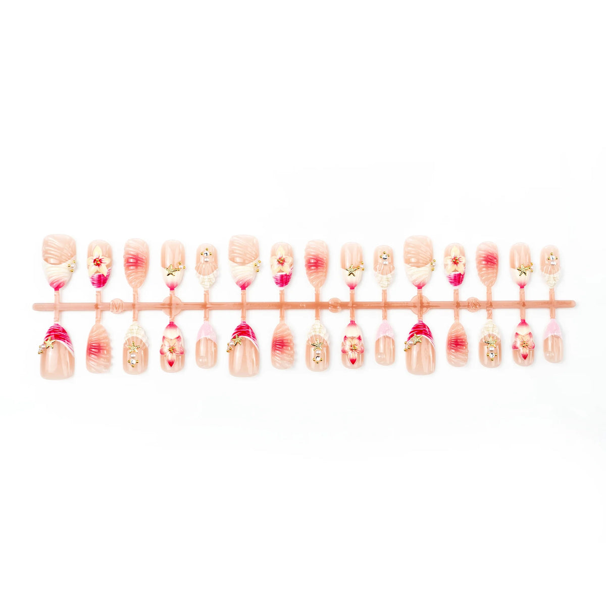 Press-On Nails Hand-Painted Floral Peel & Stick