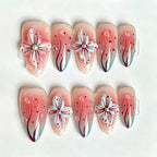 Press-On Nails Hand-Painted Floral Salon-Quality Easy Application