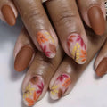 Press-On Nails Hand-Painted Floral Self-Adhesive 24-Piece