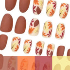 Press-On Nails Hand-Painted Floral Self-Adhesive 24-Piece