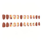 Press-On Nails Hand-Painted Floral Self-Adhesive 24-Piece