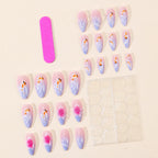 Press-On Nails Hand-Painted Koi Fish & Floral Easy Application