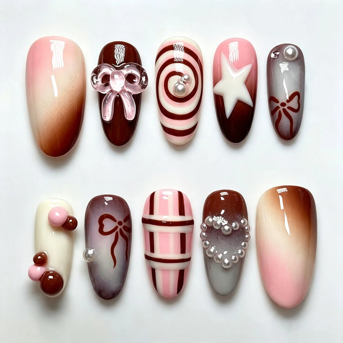 Press-On Nails Handcrafted Decorative Adjustable Fit