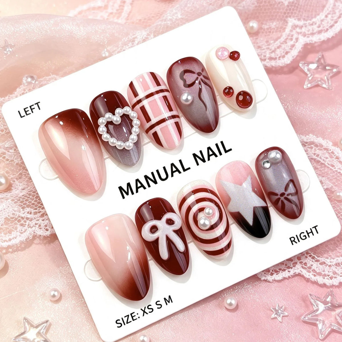 Press-On Nails Handcrafted Decorative Adjustable Fit