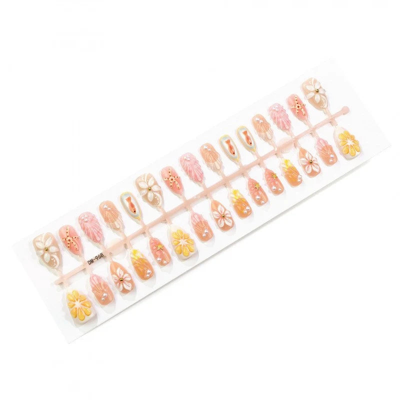 Press-On Nails Handcrafted Floral Easy Apply & Comfortable Fit
