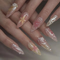 Press-On Nails Handcrafted Floral Easy Apply & Remove