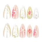 Press-On Nails Handcrafted Floral Easy Apply & Remove