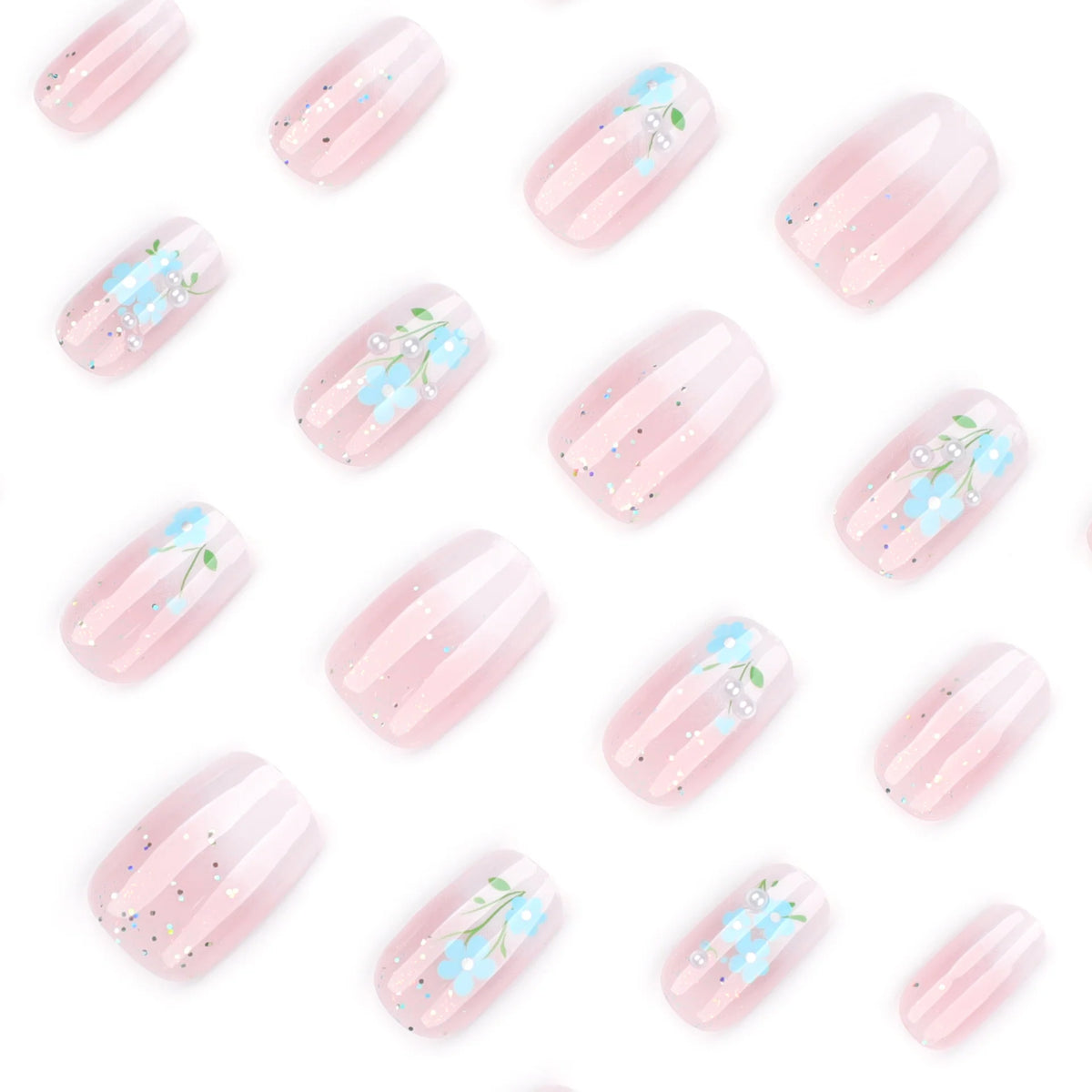 Press-On Nails Handcrafted Floral Glossy Finish Reusable