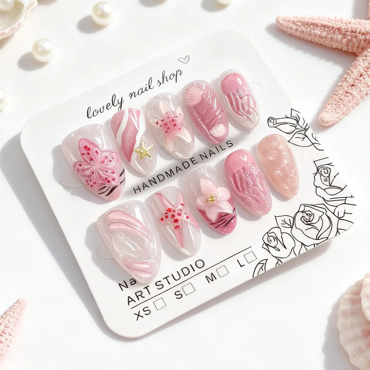 Press-On Nails Handcrafted Reusable No Glue