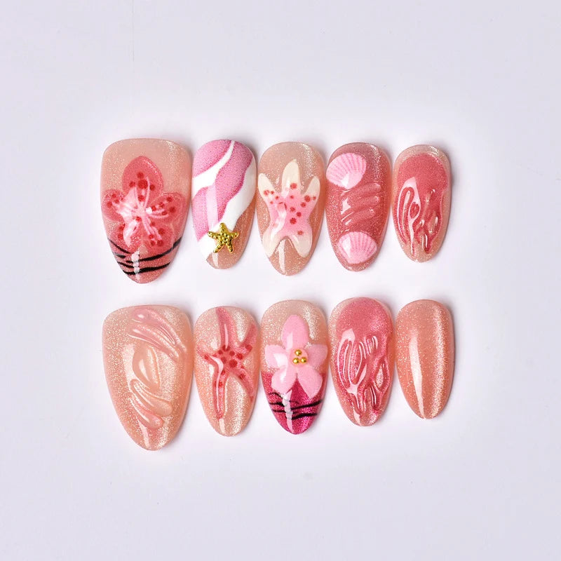 Press-On Nails Handcrafted Reusable No Glue