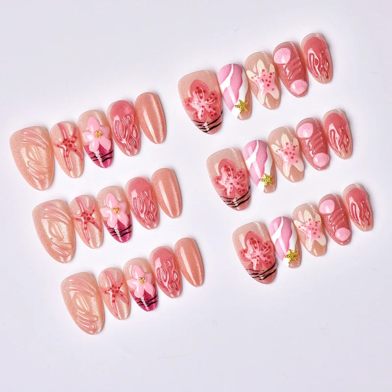 Press-On Nails Handcrafted Reusable No Glue