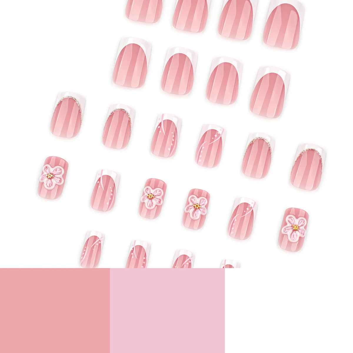Press-On Nails Handmade Floral Chip-Free Finish