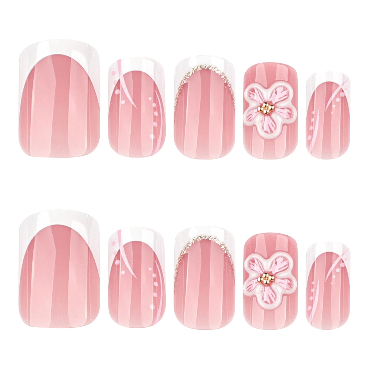 Press-On Nails Handmade Floral Chip-Free Finish