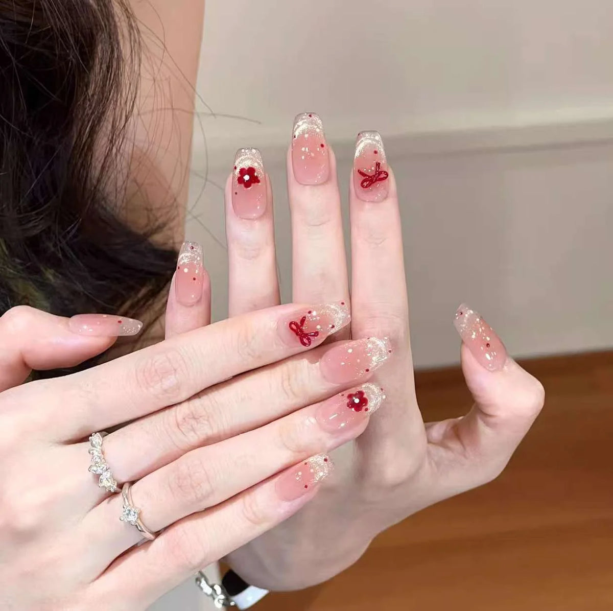 Press-On Nails Handmade Holographic Finish