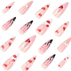 Press-On Nails Heart & Bow Design Easy Application
