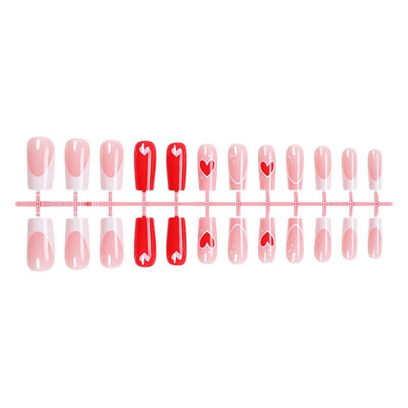 Press-On Nails Heart Design Peel And Stick