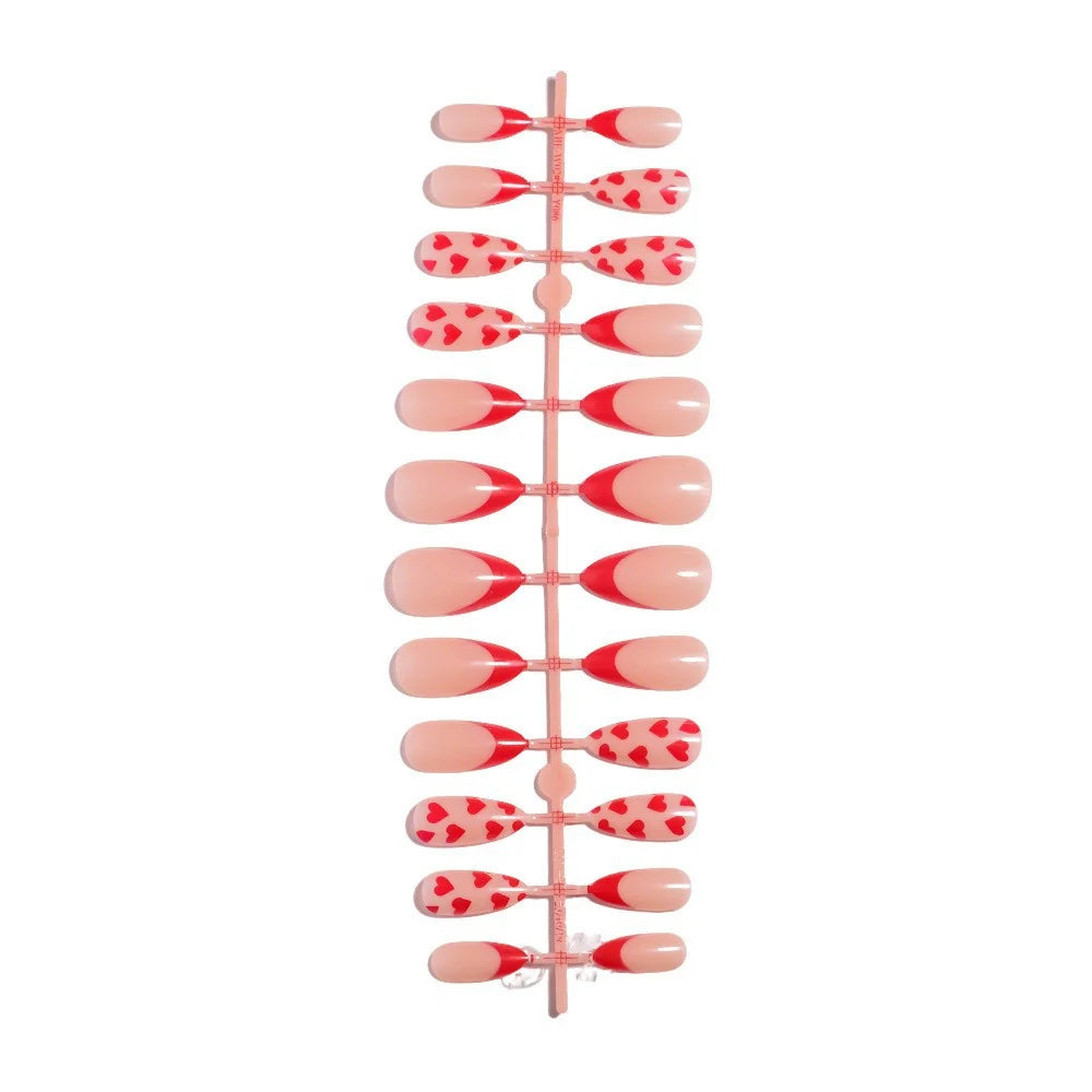 Press-On Nails Heart-Embellished 24-Piece Easy Application