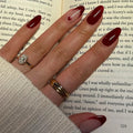 Press-On Nails Heart-Embellished Almond Shape Multiple Sizes