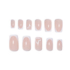 Press-On Nails Heart Embellished Glossy Easy Application