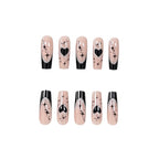 Press-On Nails Heart-Embellished Glossy Salon-Quality Set of 24