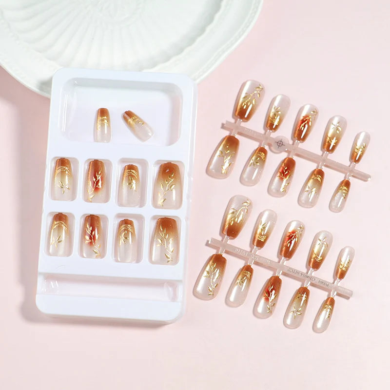 Press-On Nails Heart Embellished Reusable Set of 30
