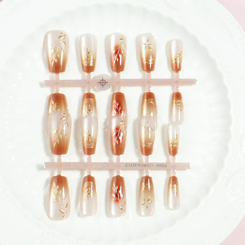 Press-On Nails Heart Embellished Reusable Set of 30