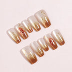 Press-On Nails Heart Embellished Reusable Set of 30