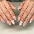 Press-On Nails Heart & Floral Embellishments Glue-Free