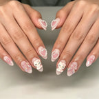 Press-On Nails Heart & Floral Embellishments Glue-Free