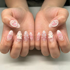 Press-On Nails Heart & Floral Embellishments Glue-Free