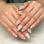 Press-On Nails Heart & Floral Embellishments Glue-Free