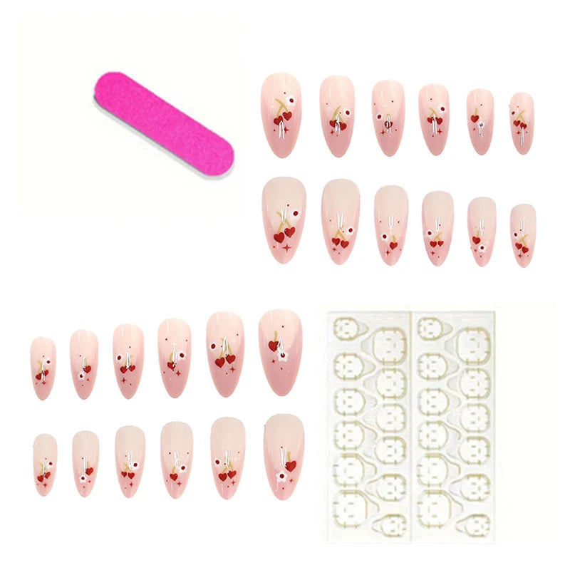 Press-On Nails Heart & Floral Peel-And-Press