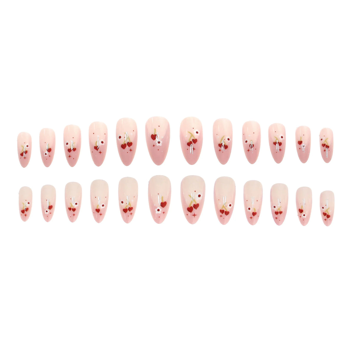 Press-On Nails Heart & Floral Peel-And-Press