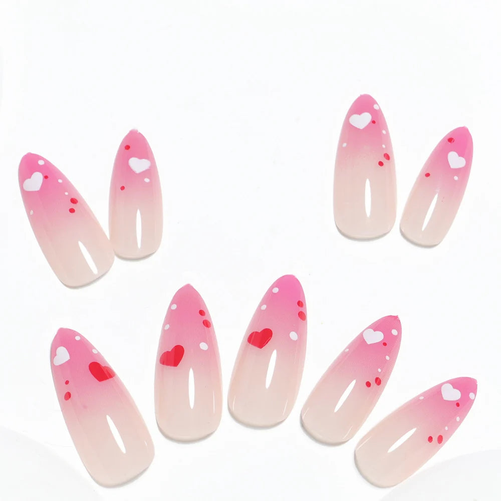 Press-On Nails Heart Gradient Peel-And-Stick & Reusable