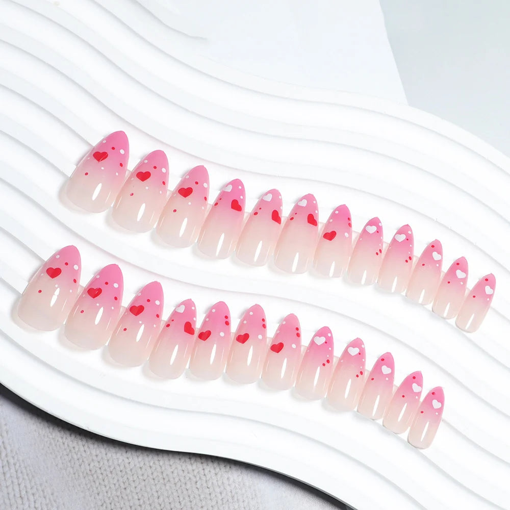 Press-On Nails Heart Gradient Peel-And-Stick & Reusable