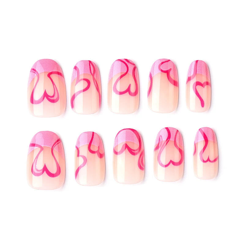 Press-On Nails Heart-Shaped Adhesive Tabs Comfort Fit