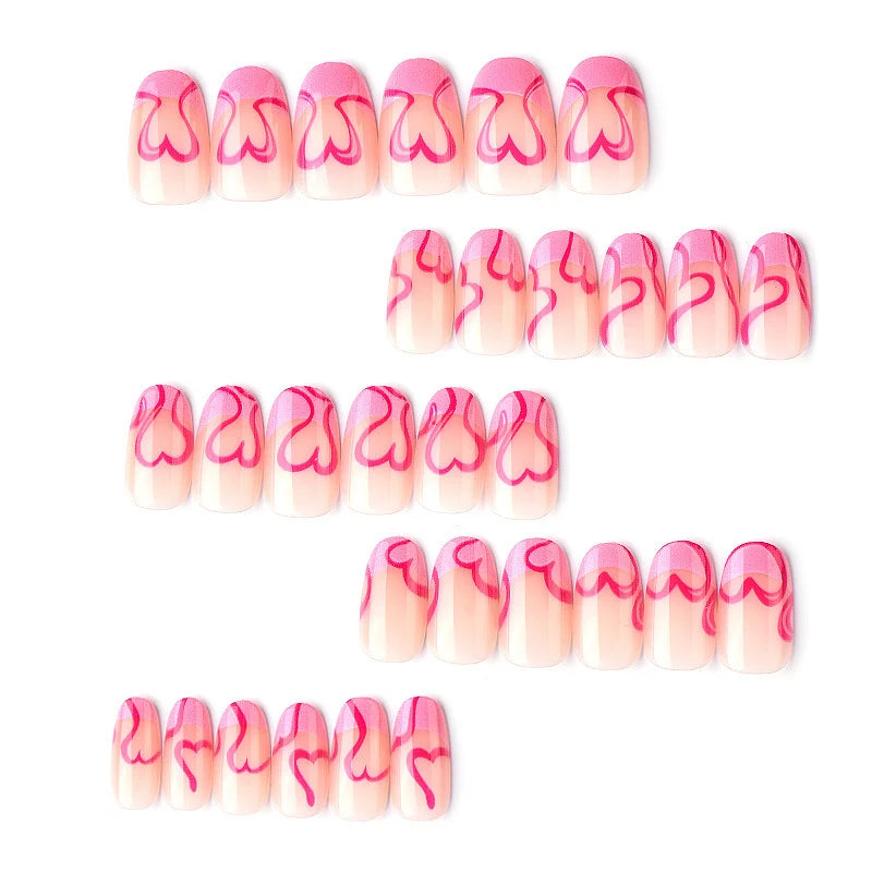 Press-On Nails Heart-Shaped Adhesive Tabs Comfort Fit