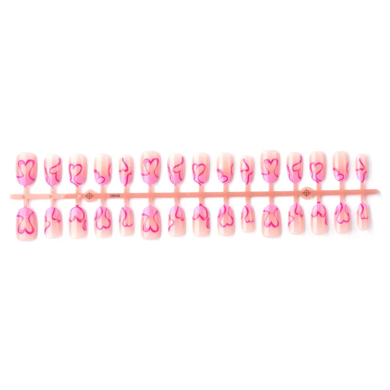 Press-On Nails Heart-Shaped Adhesive Tabs Comfort Fit