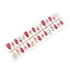 Press-On Nails Heart & Star Gold Accents Easy Application