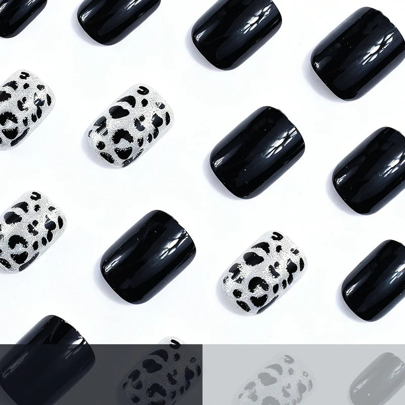 Press-On Nails High-Gloss Leopard Print Long-Lasting