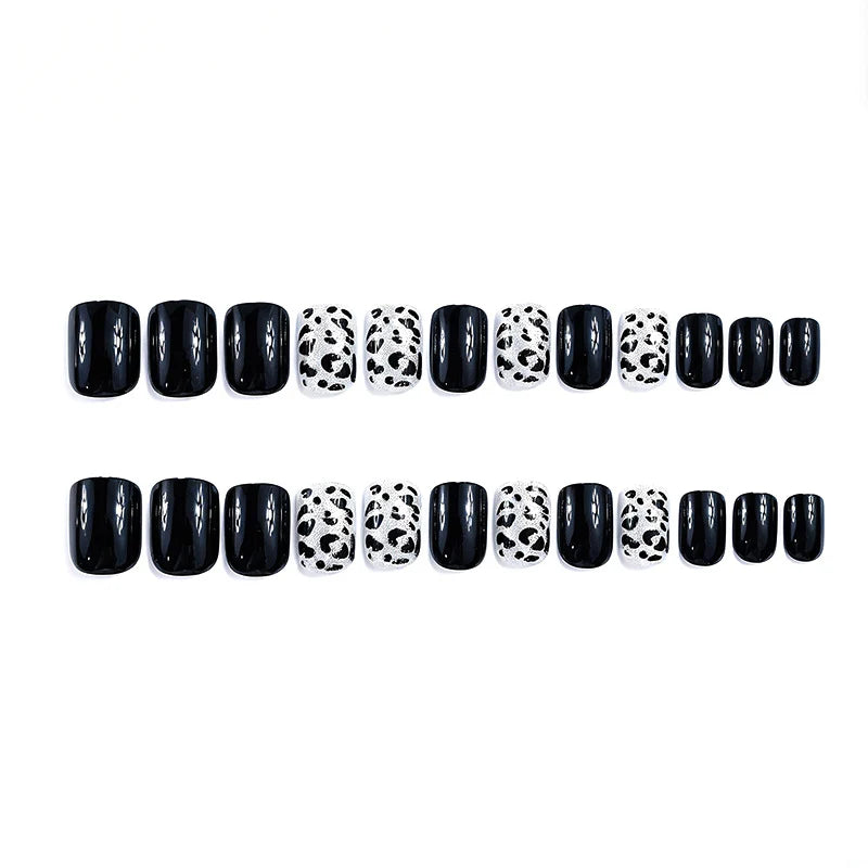 Press-On Nails High-Gloss Leopard Print Long-Lasting